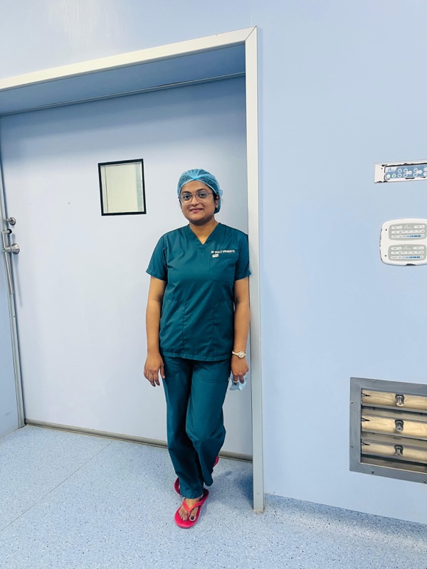 Dr. Shalu in operation theatre scrubs