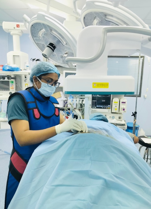 Dr. Shalu performing a procedure